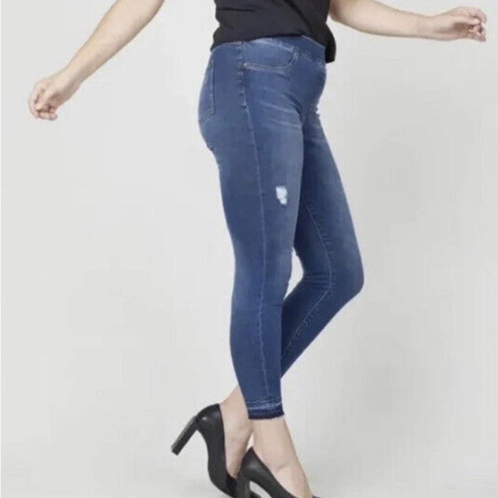 Spanx High Waist Distressed Ankle Skinny Jeans
